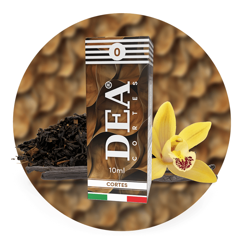 Cortes liquido pronto 10ml senza nicotina DEA Flavor con tabacco Havana e vaniglia - Confezione e ingredienti - Negozio sigarette elettroniche MoarSvapo Fabriano