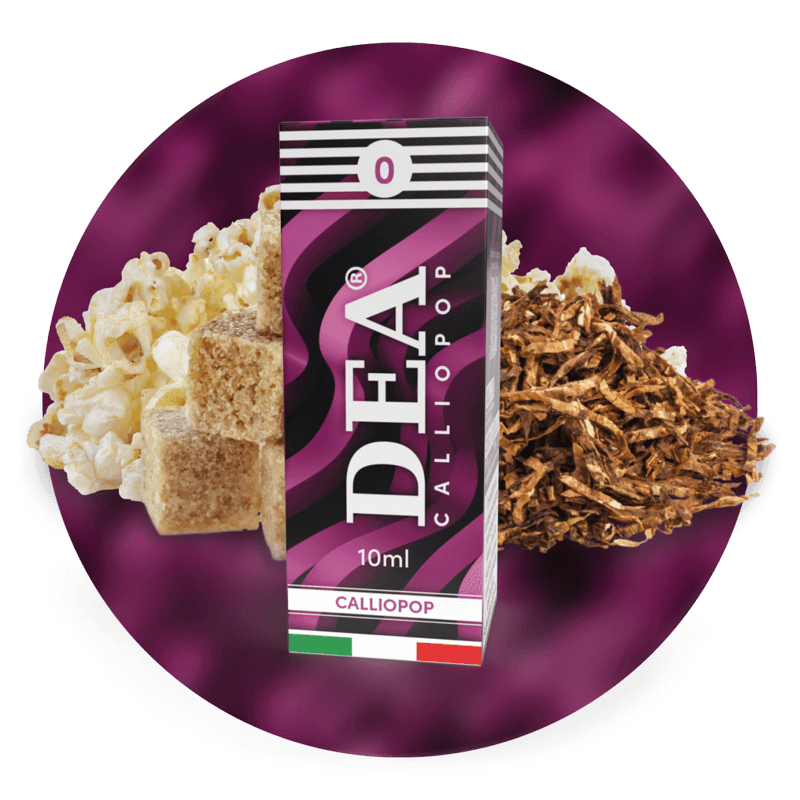 CallioPOP liquido pronto 10ml senza nicotina DEA Flavor con tabacco biondo, popcorn e caramello - Confezione e ingredienti - Negozio sigarette elettroniche MoarSvapo Fabriano