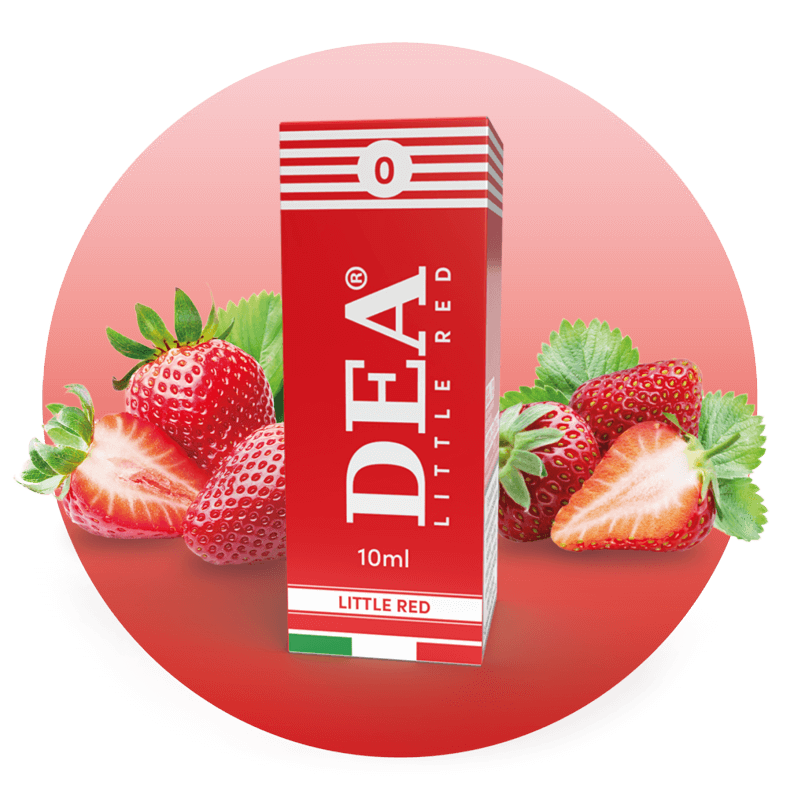 Little Red liquido pronto 10ml senza nicotina DEA Flavor con fragola - Confezione e ingredienti - Negozio sigarette elettroniche MoarSvapo Fabriano