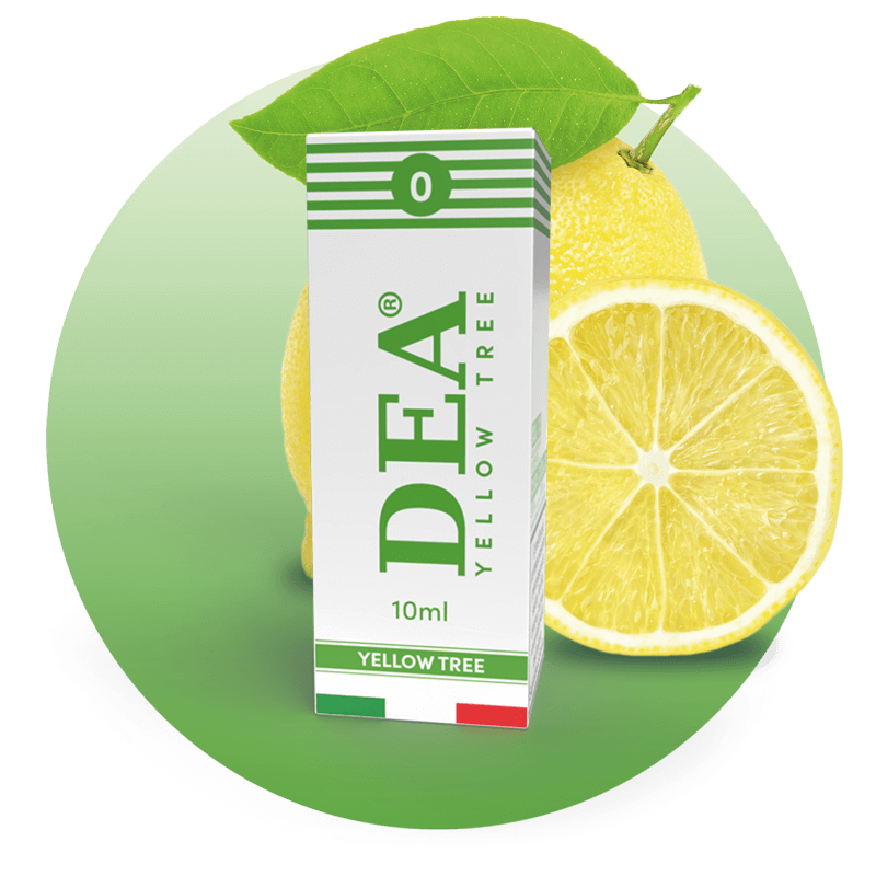 Yellow Tree liquido pronto 10ml senza nicotina DEA Flavor con limone - Confezione e ingredienti - Negozio sigarette elettroniche MoarSvapo Fabriano