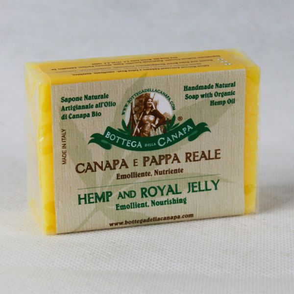 Sapone Naturale Canapa e Pappa Reale 100g – Sapone artigianale con olio di canapa e pappa reale, nutriente e rigenerante