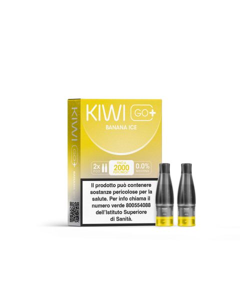 Kiwi Go+ Pod Banana Ice – Pod precaricata 2ml 600 puff gusto banana ghiacciata senza nicotina
