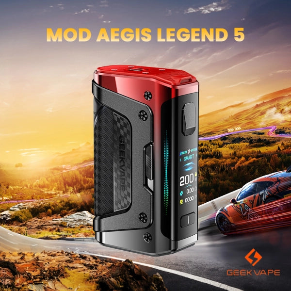 Geekvape Legend 5 Aegis vista laterale grip cabonio premium box mod
