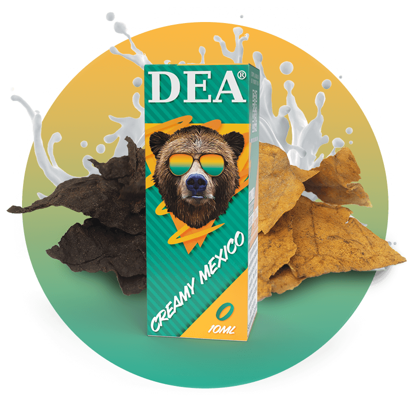 Creamy Mexico liquido pronto 10ml senza nicotina DEA Flavor con tabacco Latakia, Virginia e crema di latte - Confezione e ingredienti - Negozio sigarette elettroniche MoarSvapo Fabriano
