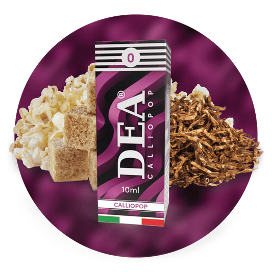 CallioPOP liquido pronto 10ml senza nicotina DEA Flavor con tabacco biondo, popcorn e caramello - Confezione e ingredienti - Negozio sigarette elettroniche MoarSvapo Fabriano
