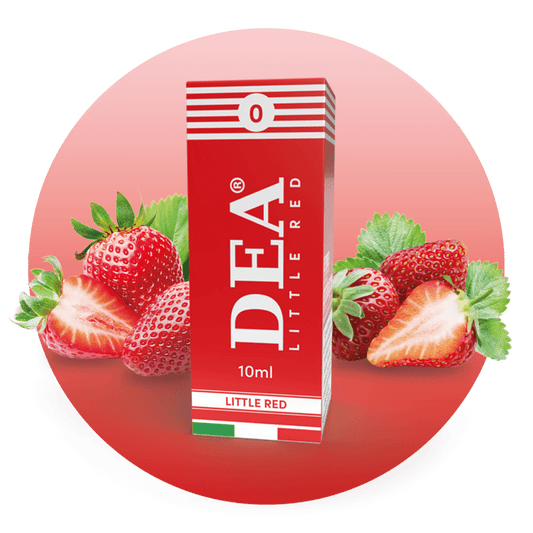 Little Red liquido pronto 10ml senza nicotina DEA Flavor con fragola - Confezione e ingredienti - Negozio sigarette elettroniche MoarSvapo Fabriano
