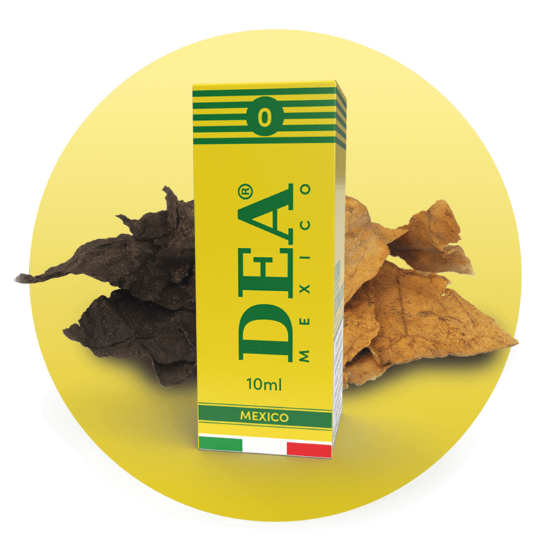 Mexico liquido pronto 10ml senza nicotina DEA Flavor con tabacco Latakia e Virginia - Confezione e ingredienti - Negozio sigarette elettroniche MoarSvapo Fabriano
