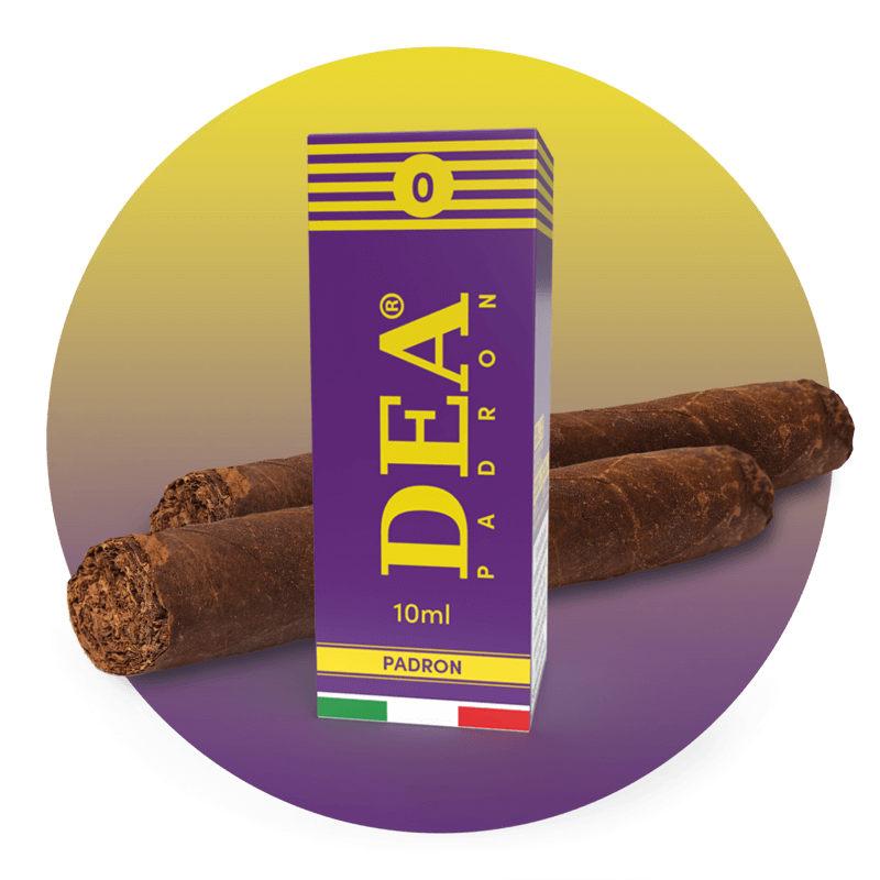 Padron liquido pronto 10ml senza nicotina DEA Flavor con tabacco Kentucky tostato stile Toscanello - Confezione e ingredienti - Negozio sigarette elettroniche MoarSvapo Fabriano
