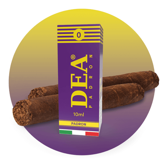 Padron liquido pronto 10ml senza nicotina DEA Flavor con tabacco Kentucky tostato stile Toscanello - Confezione e ingredienti - Negozio sigarette elettroniche MoarSvapo Fabriano
