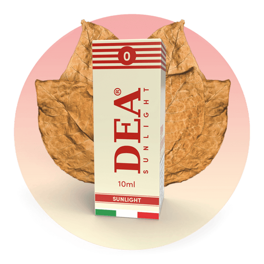 Sunlight liquido pronto 10ml senza nicotina DEA Flavor con estratto naturale di foglie di tabacco - Confezione e ingredienti - Negozio sigarette elettroniche MoarSvapo Fabriano
