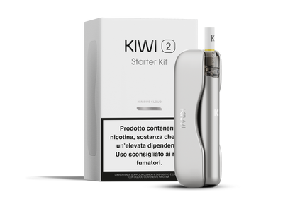 Kiwi 2 Nimbus Cloud – Sigaretta elettronica grigia con powerbank magnetico 1800mAh in alluminio anodizzato
