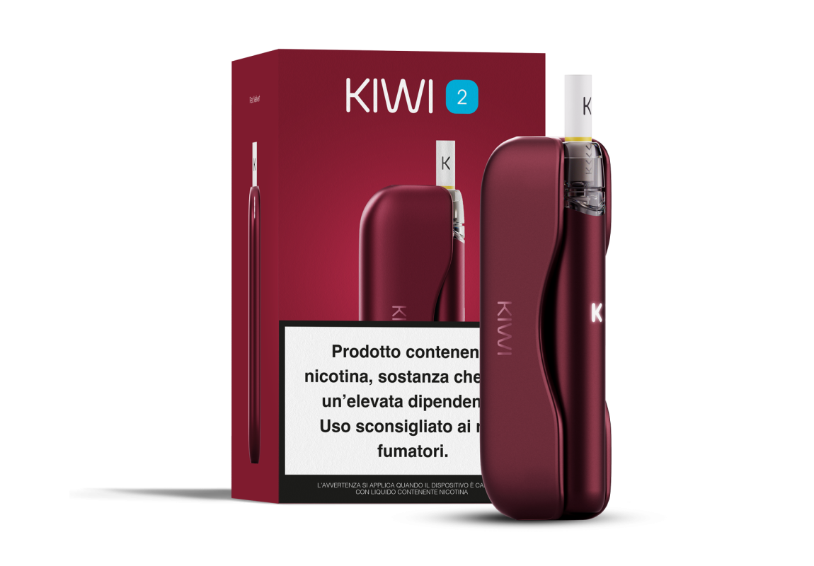 Kiwi 2 Red Velvet – Sigaretta elettronica rossa con powerbank magnetico 1800mAh in alluminio anodizzato
