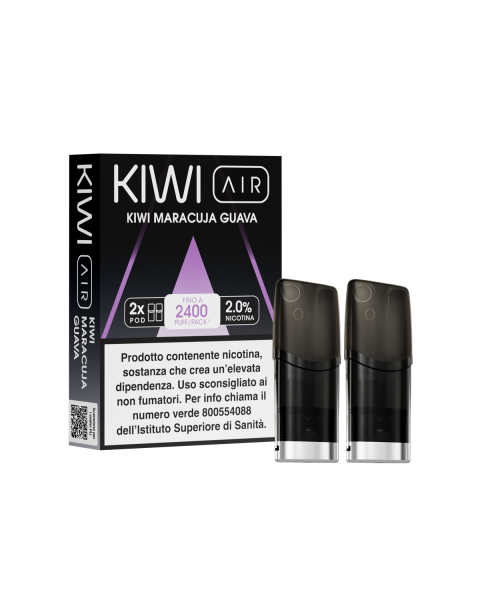Kiwi AIR Pod Kiwi Maracuja Guava – Pod precaricata 2ml 1200 puff gusto kiwi maracuja e guava senza nicotina

